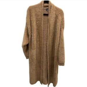 Anthropologie Fuzzy Cozy Open Duster Long Boho Cardigan Medium
